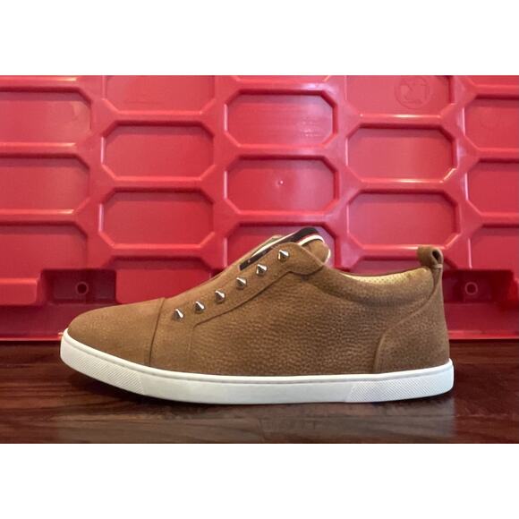 $1,195 NIB Christian Louboutin Pik Boat Brown Suede Spike Slip On Sneakers 9(42) main image 9